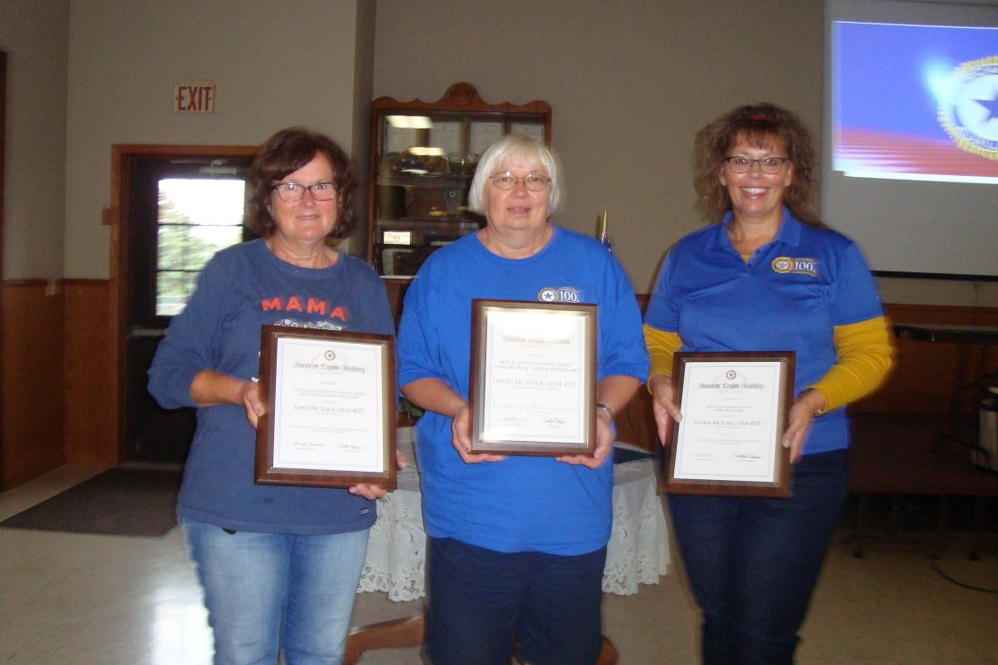 Gladbrook Legion Auxiliary presented with award plaques News, Sports